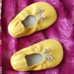 Bonpoint Leater Ballet Flats mustard yellow